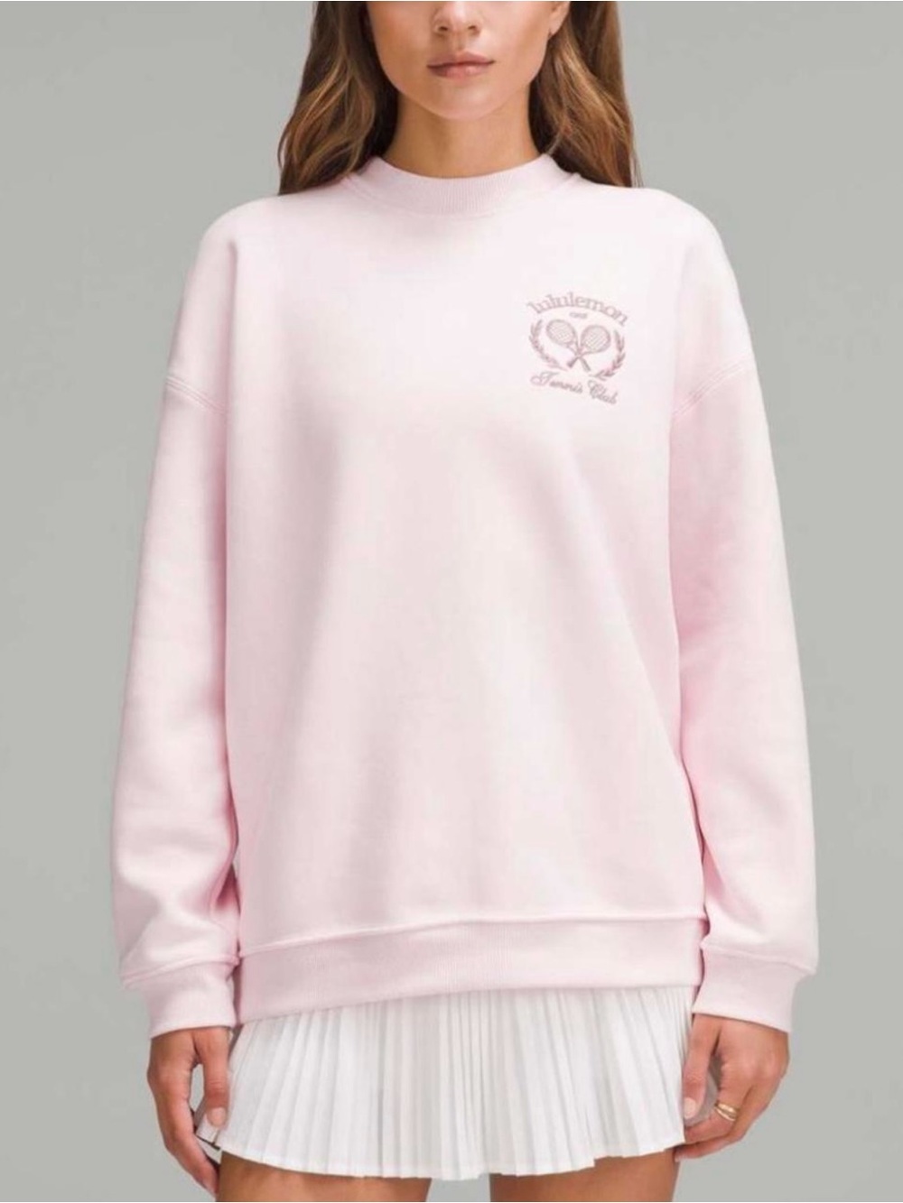 Lululemon Pink Heavyweight Tennis
Club Fleece Pullover in Strawberry Milkshake